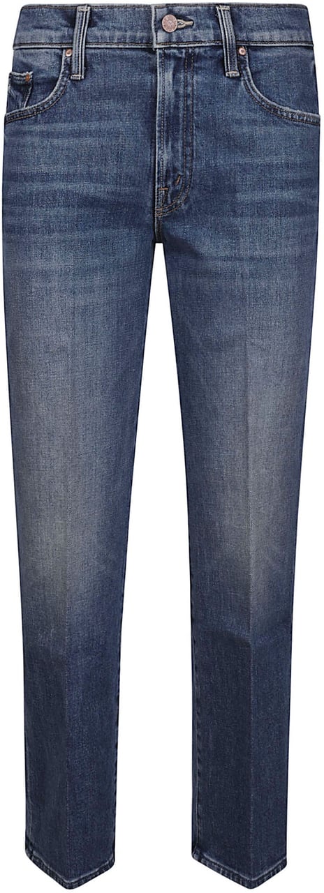 Mother Denim The Mid Rise Rambler Zip Ankle Jeans Blue Blauw
