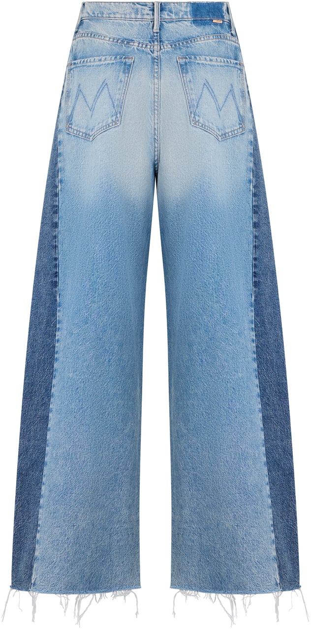 Mother Denim Wide leg jeans in cotton Lichtblauw