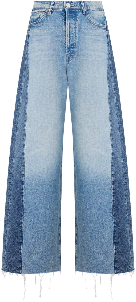 Mother Denim Wide leg jeans in cotton Lichtblauw