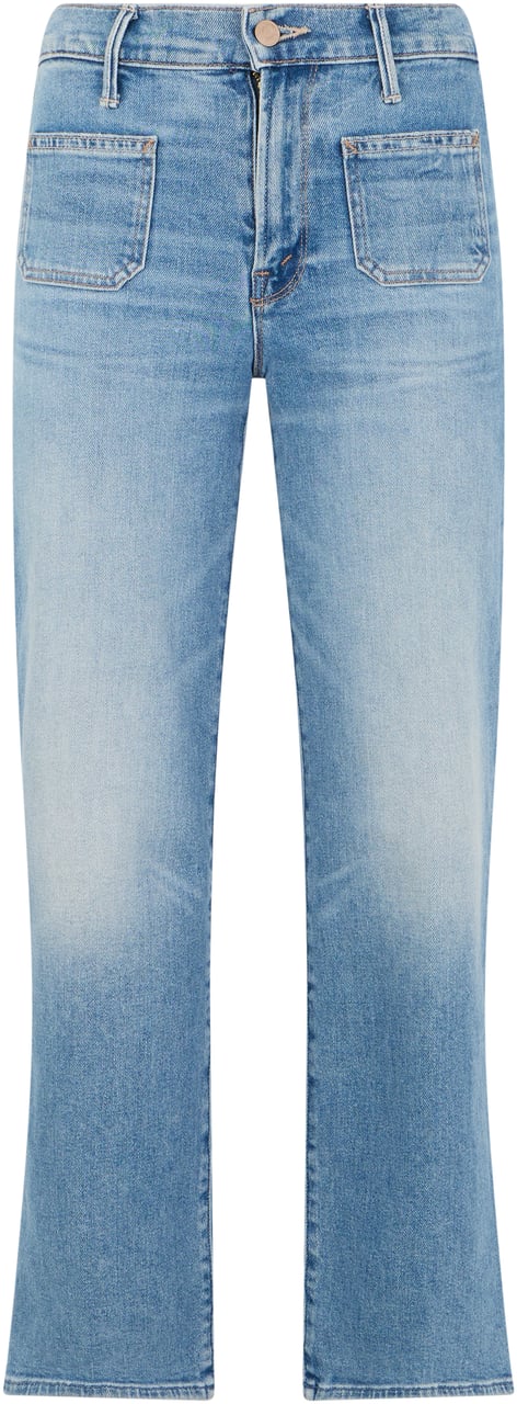 Mother Denim Cotton crop jeans Lichtblauw