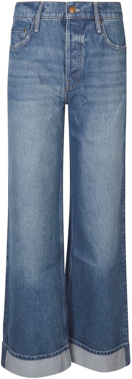Mother Denim The Smoothie Skimp Cuff Jeans Blue Blauw