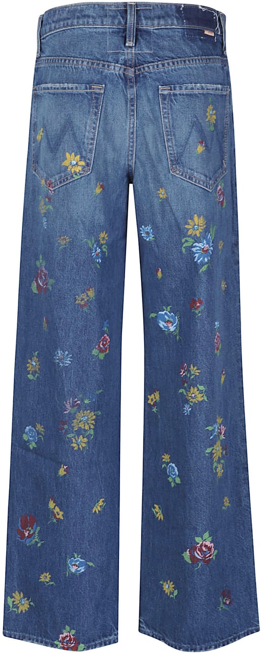 Mother Denim The Rerun Zip Sneak Jeans Blue Blauw