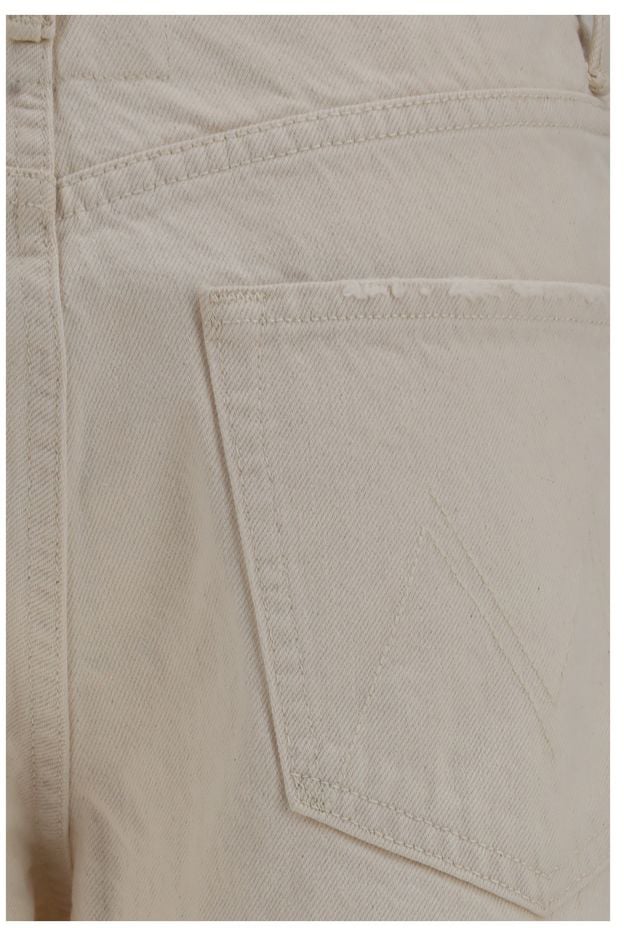 Mother Denim White Cotton Relaxed Fit Jeans Wit