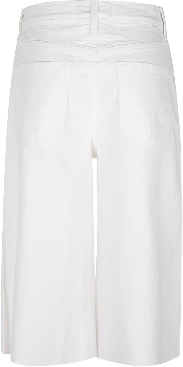 Mother Denim The Whole Lot Zip Twist Fray Bermuda Jeans White Wit