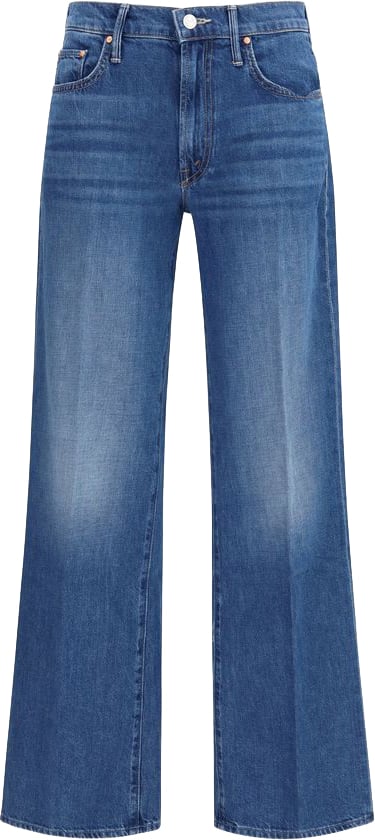 Mother Denim Blue Cotton Relaxed Fit Jeans Blauw