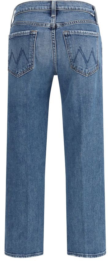 Mother Denim Blue Cotton Relaxed Fit Jeans Blauw