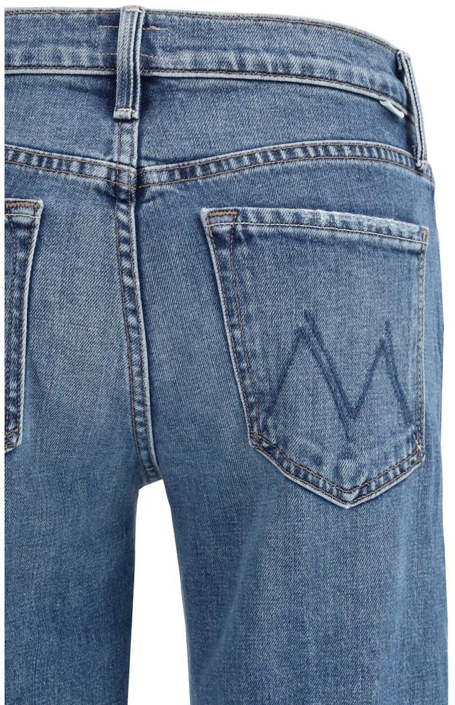 Mother Denim Blue Cotton Relaxed Fit Jeans Blauw