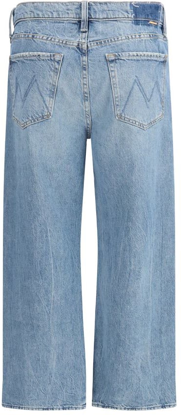 Mother Denim Blue Cotton Straight-Leg Jeans Blauw