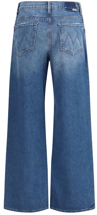 Mother Denim Blue Cotton Flared Jeans Blauw