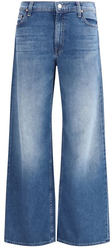 Mother Denim Blue Cotton Flared Jeans Blauw