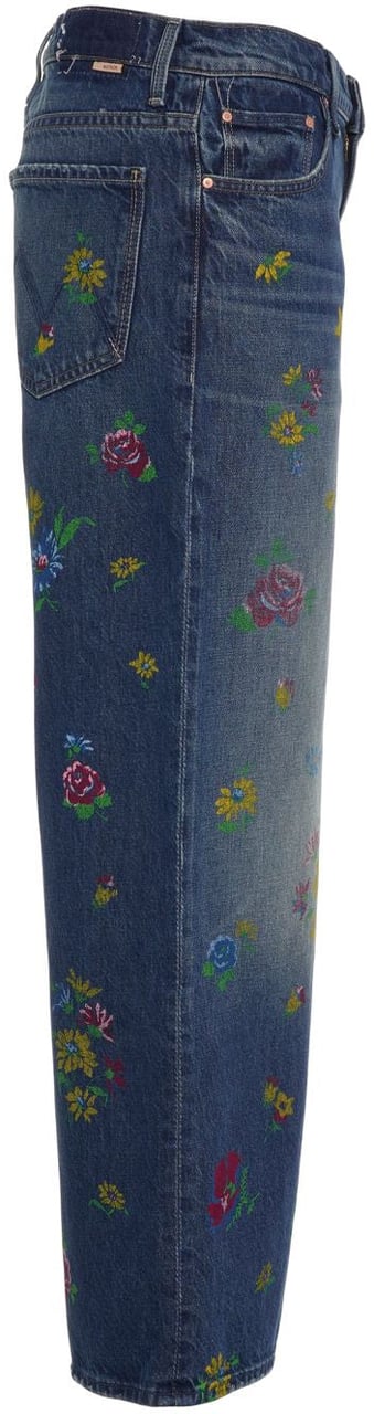 Mother Jeans with floral pattern 'Lil Rerun' Blauw