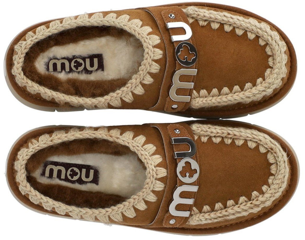 MOU MOU BOUNCE METAL LOGO COGNAC CLOG Beige