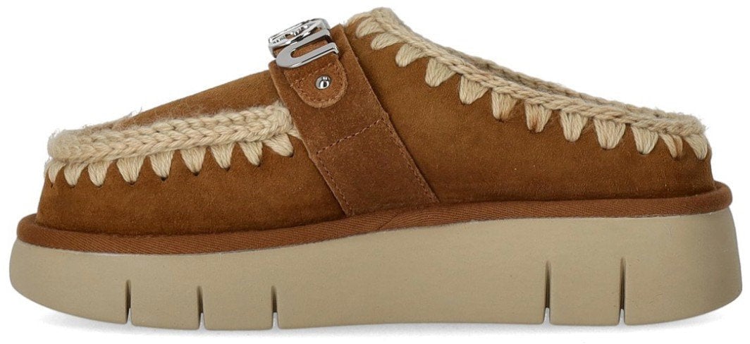 MOU MOU BOUNCE METAL LOGO COGNAC CLOG Beige