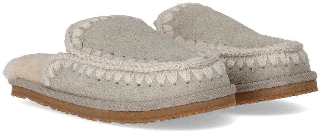 MOU MOU FULL ESKIMO STICH SILVER BIRCH SLIPPER Grijs