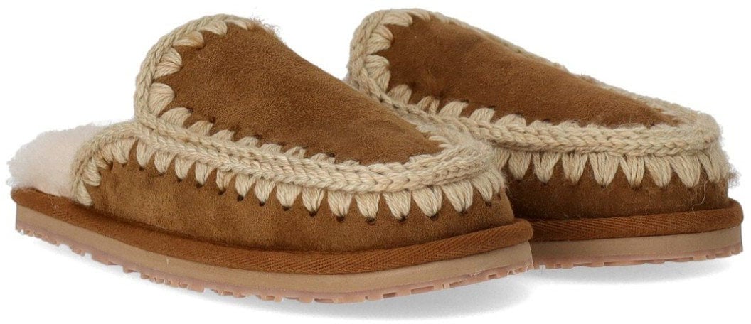 MOU MOU FULL ESKIMO STITCH COGNAC SLIPPER Bruin