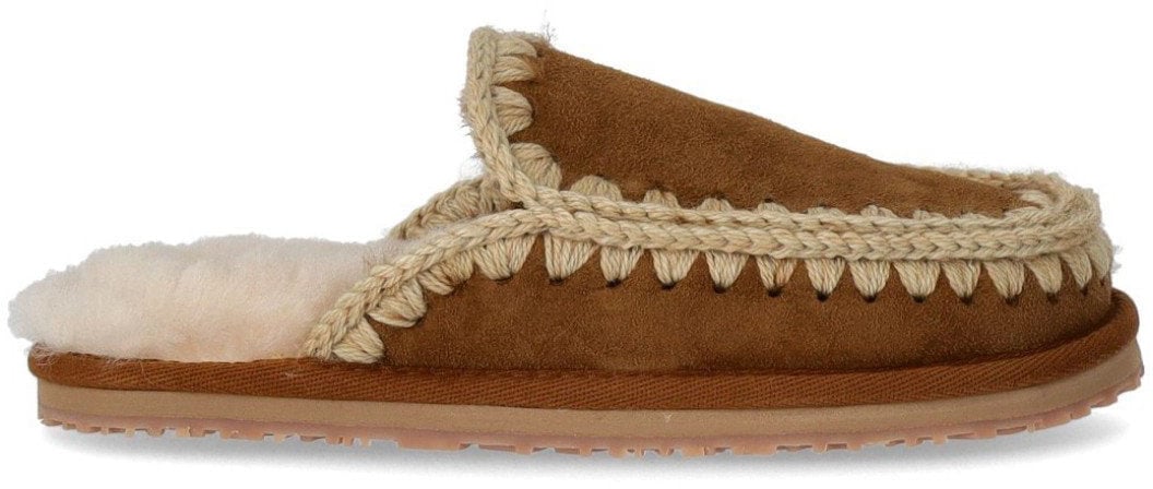 MOU MOU FULL ESKIMO STITCH COGNAC SLIPPER Bruin