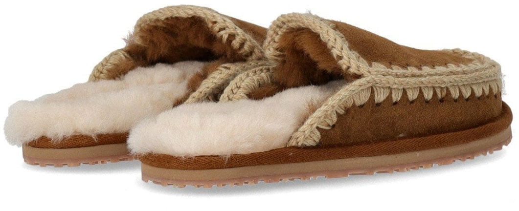 MOU MOU FULL ESKIMO STITCH COGNAC SLIPPER Bruin