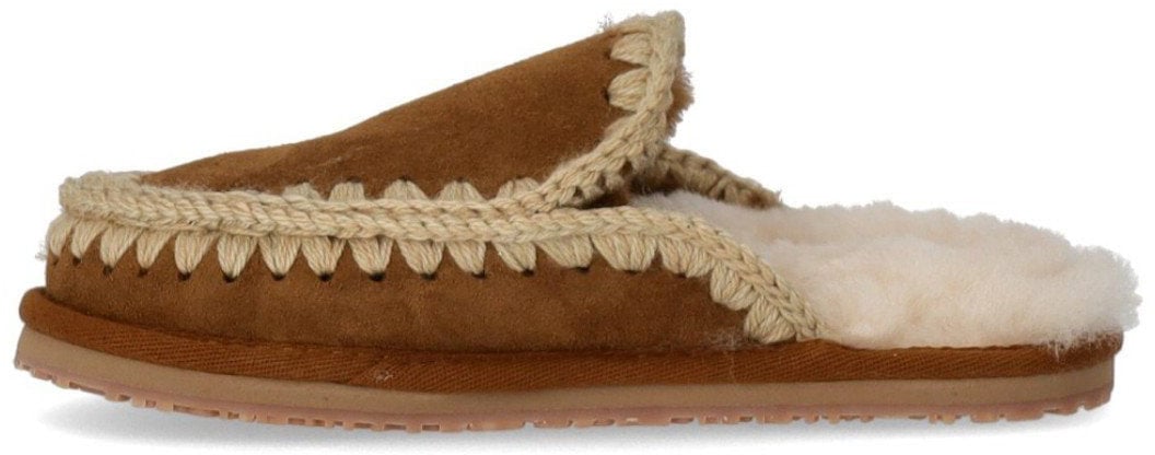 MOU MOU FULL ESKIMO STITCH COGNAC SLIPPER Bruin