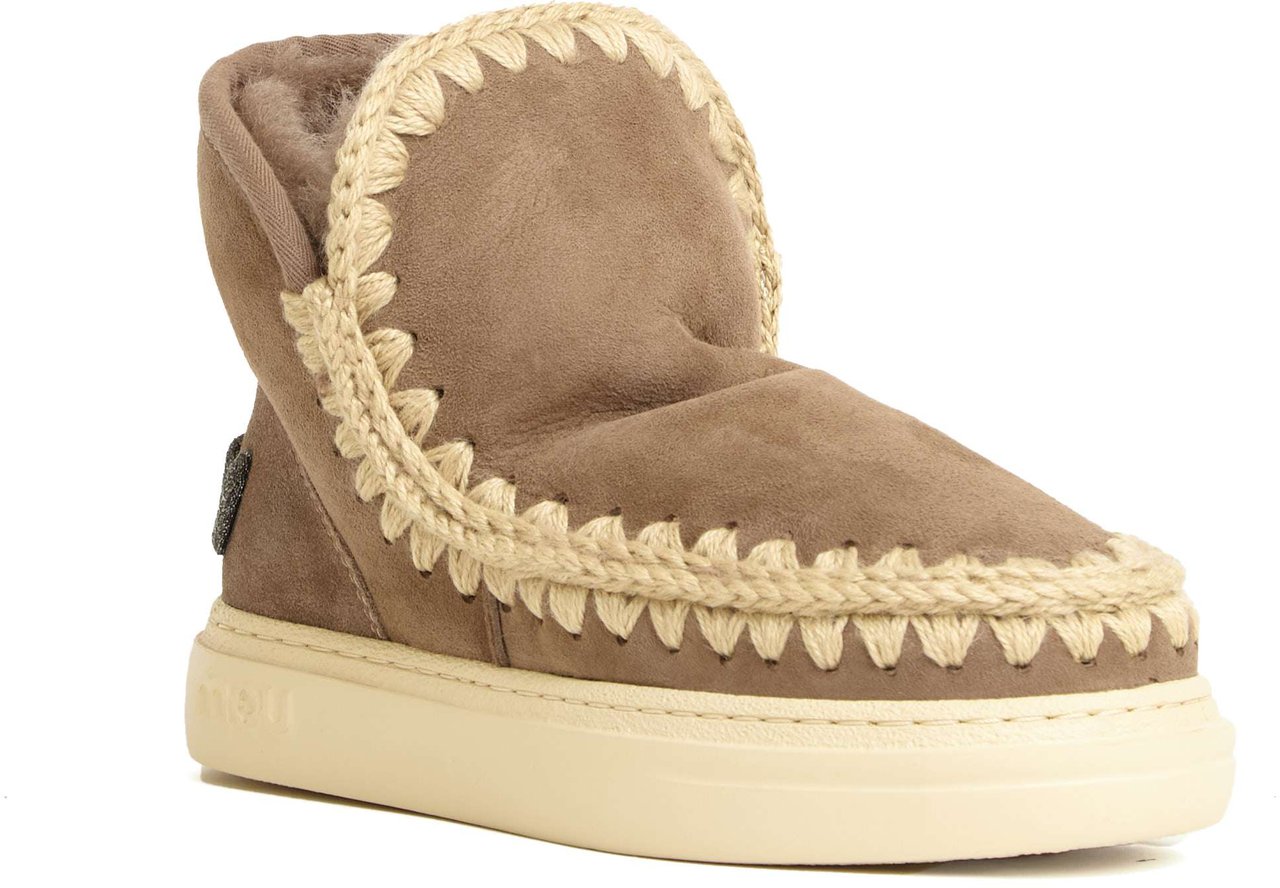 MOU Eskimo Sneakers Bold Glitter Logo Elgrey Beige