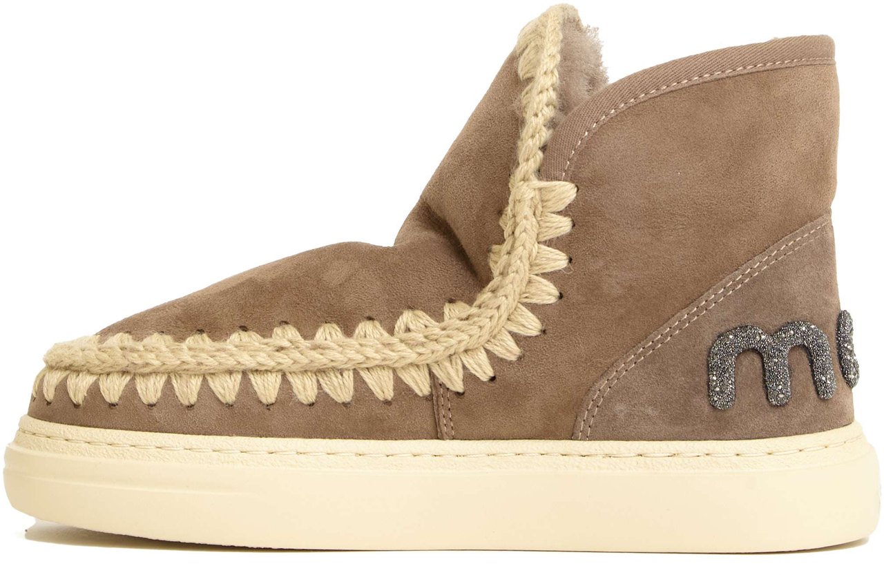 MOU Eskimo Sneakers Bold Glitter Logo Elgrey Beige