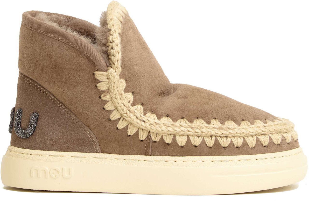 MOU Eskimo Sneakers Bold Glitter Logo Elgrey Beige