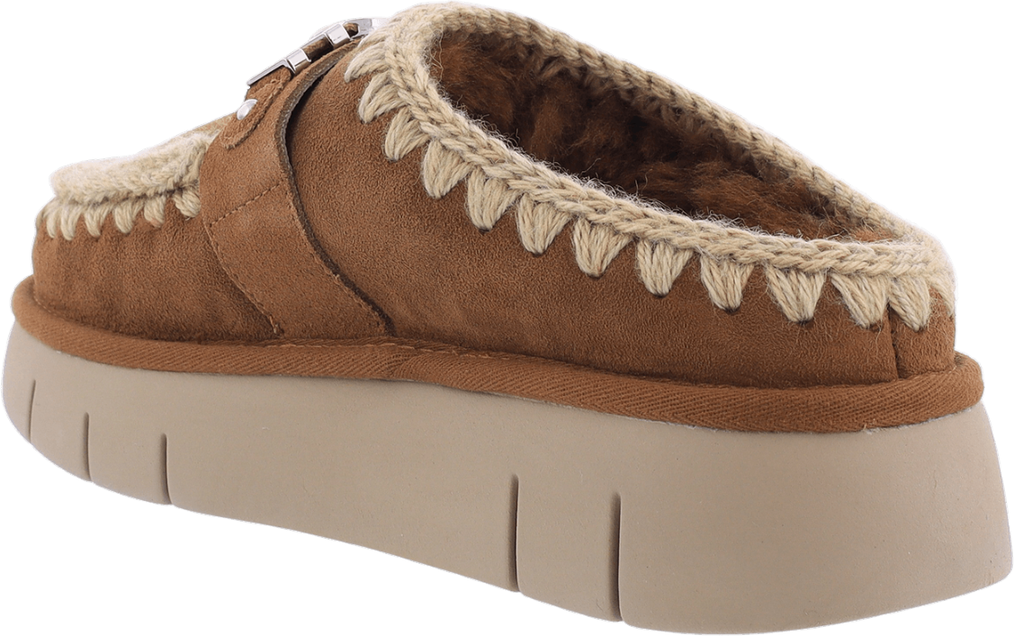 MOU Dames Bounce Clog Logo Cognac Bruin