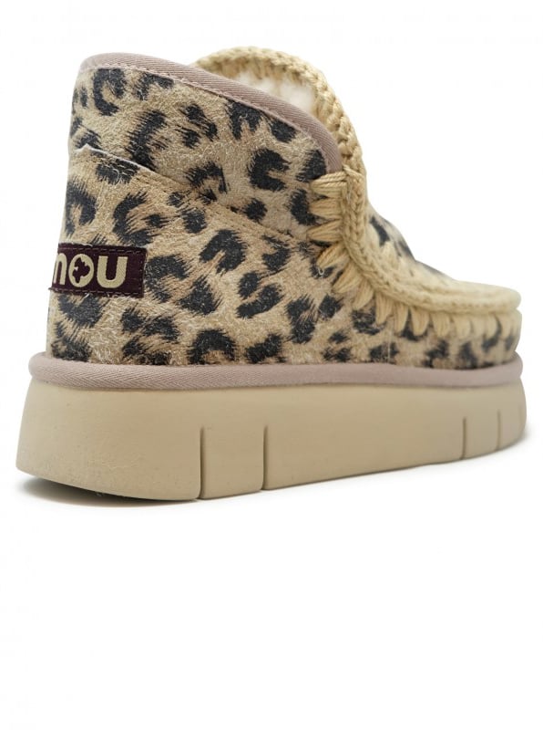MOU MOU FW531018R ESKIMO BOUNCE SNEAKERS HAIRY COW SUEDE LEOPARD BRANDY Bruin