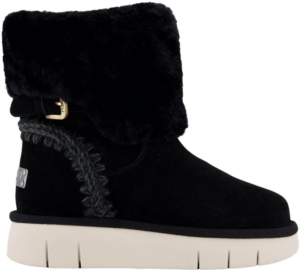 MOU Dames Bounce Boot Shearling Zwart Zwart