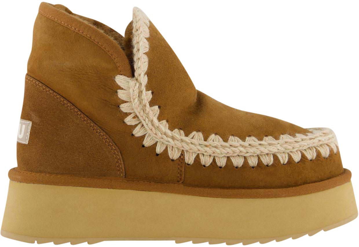 MOU Dames Mini Eskimo Platform Cognac Bruin