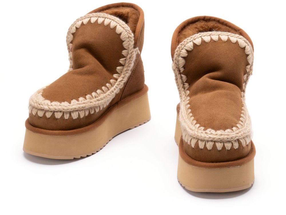 MOU Dames Mini Eskimo Platform Cognac Bruin