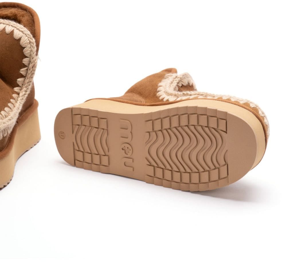 MOU Dames Mini Eskimo Platform Cognac Bruin