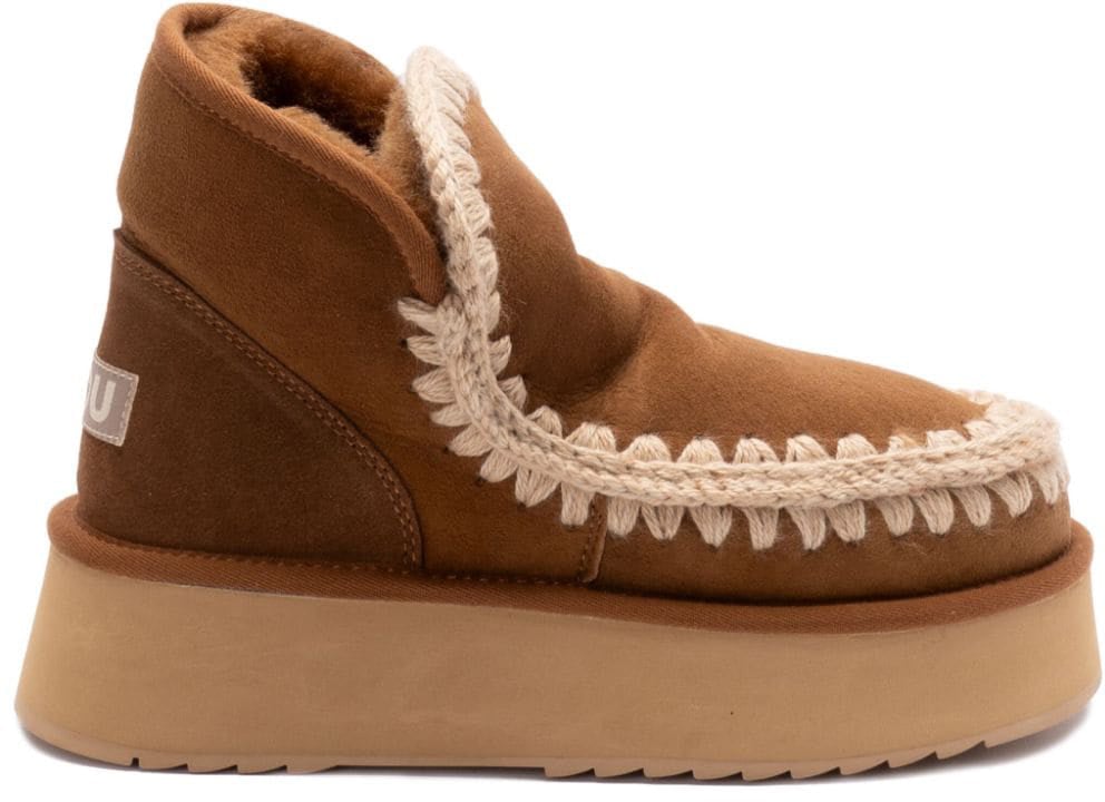 MOU Dames Mini Eskimo Platform Cognac Bruin