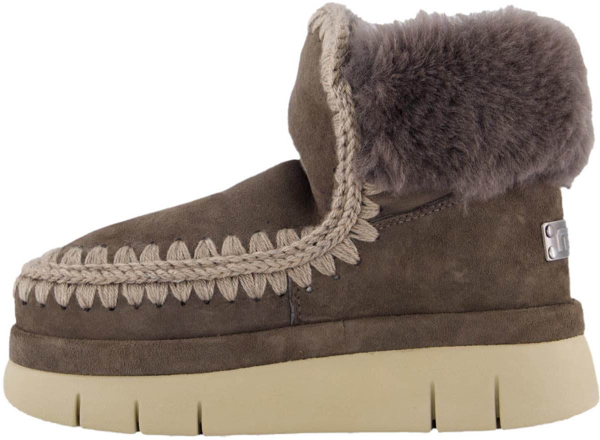 MOU Dames Welt Furry Collar Charcoal Grijs