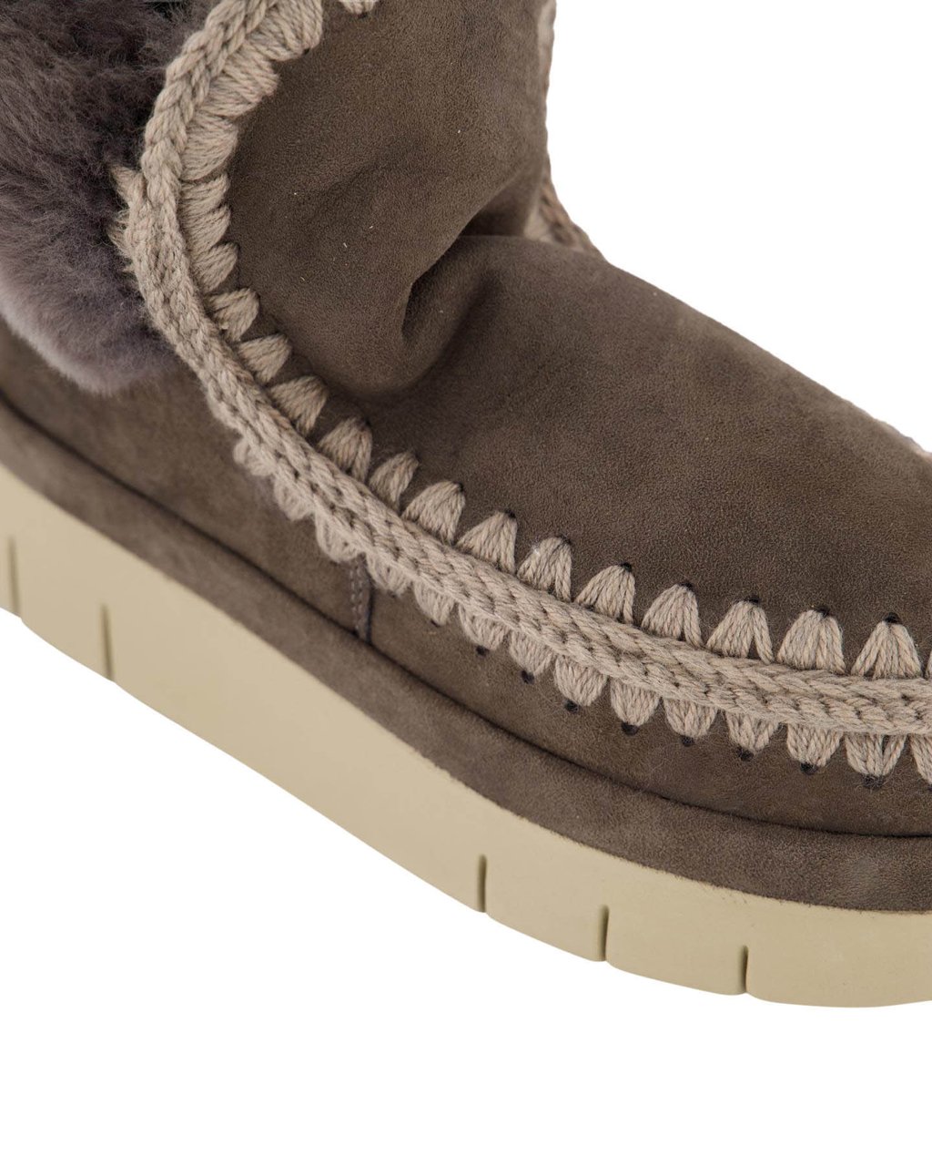 MOU Dames Welt Furry Collar Charcoal Grijs