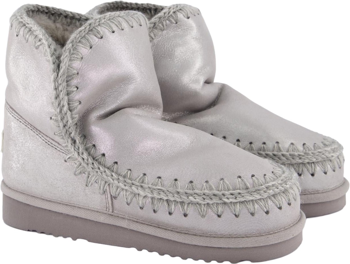 Mou Dames Eskimo 18 Microglitter Silver enkellaarsjes Metallic