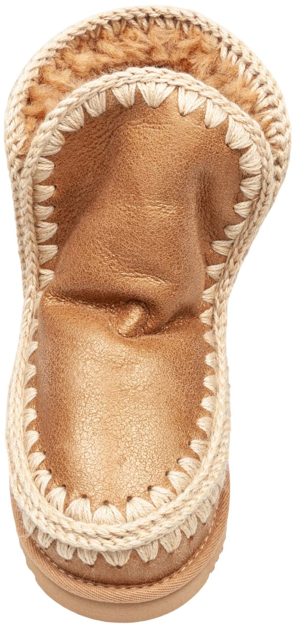 MOU Mou eskimo 18 sheepskin ankle boot in tobacco color with applied zirconia Bruin