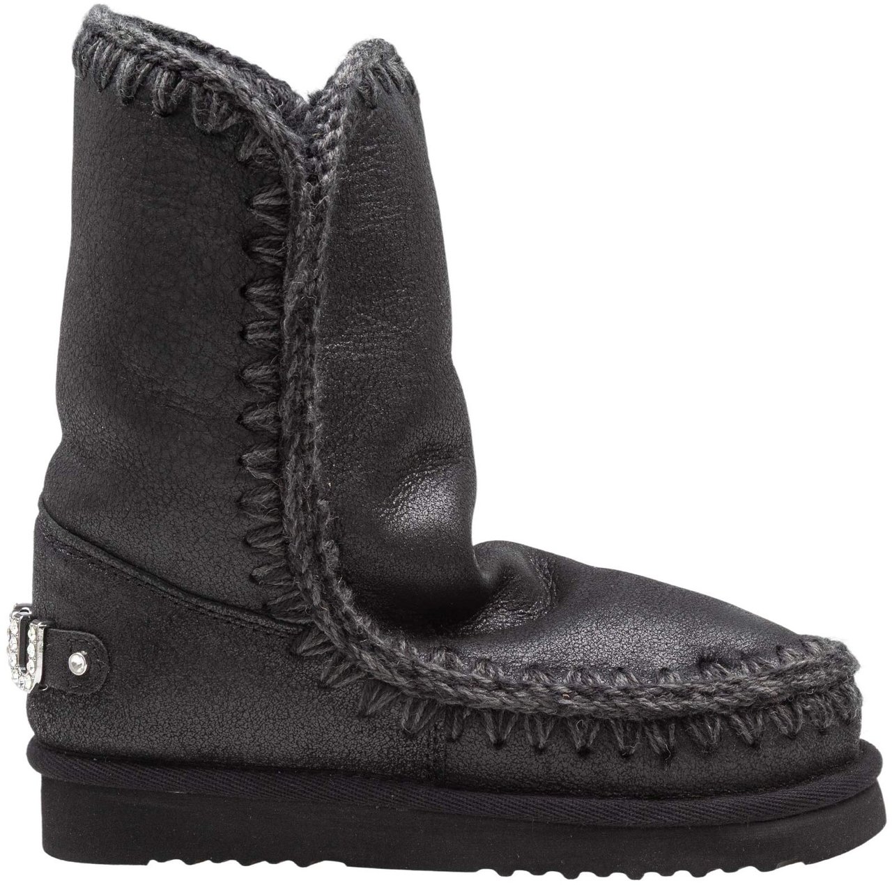 MOU Mou eskimo 24 leather boot, black/grey Zwart