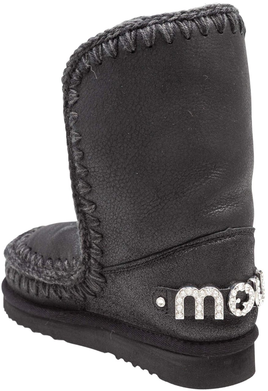 MOU Mou eskimo 24 leather boot, black/grey Zwart