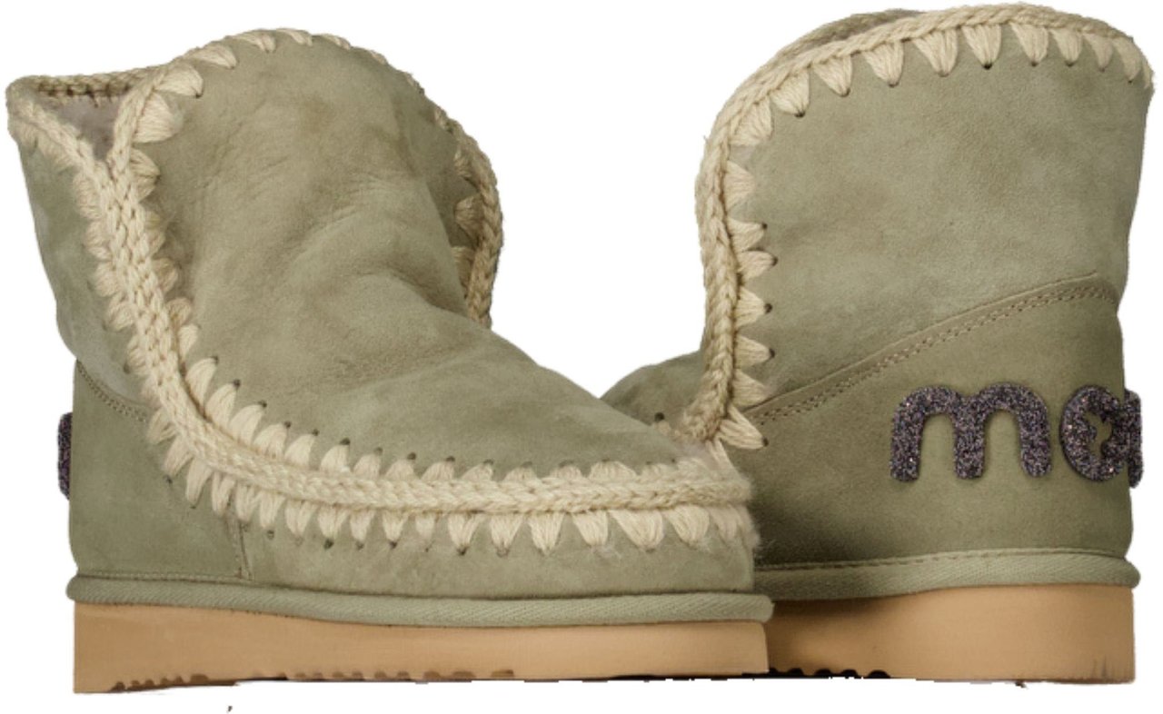 MOU Mou Eskimo 18 Glitter Logo Pantoffels Lichtgroen Mu.fw101050a Groen