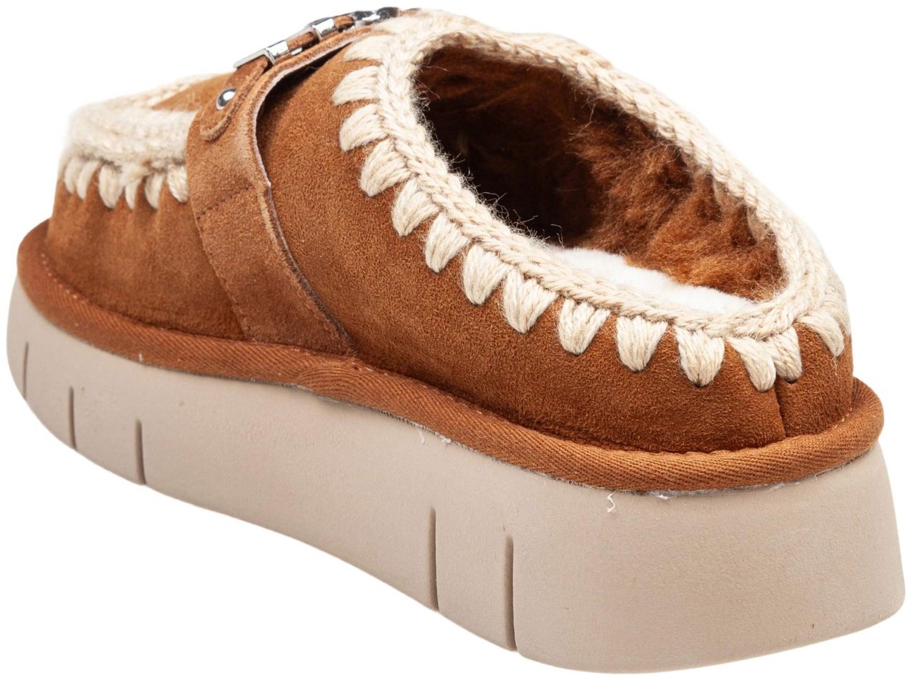 MOU Mou bounce sheepskin clog cognac color Bruin
