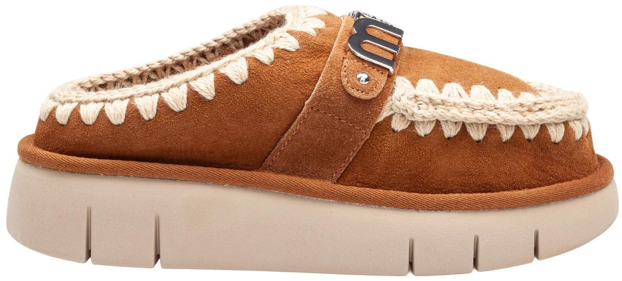 MOU Mou bounce sheepskin clog cognac color Bruin