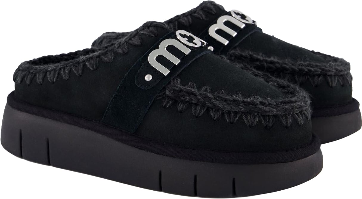 Mou Dames Bounce Clog Zwart pantoffels Zwart