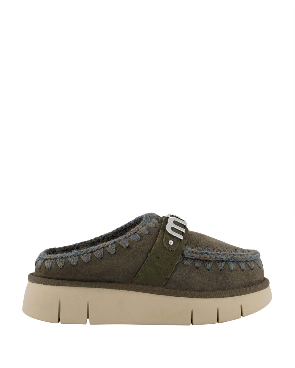 MOU Dames Bounce Clog Black Olive Groen