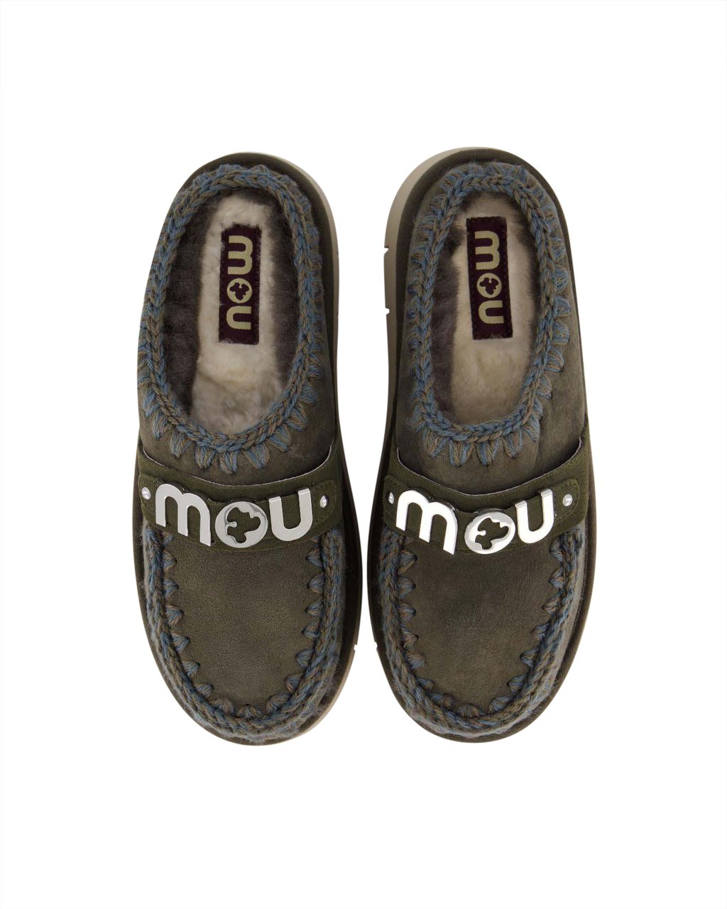 MOU Dames Bounce Clog Black Olive Groen
