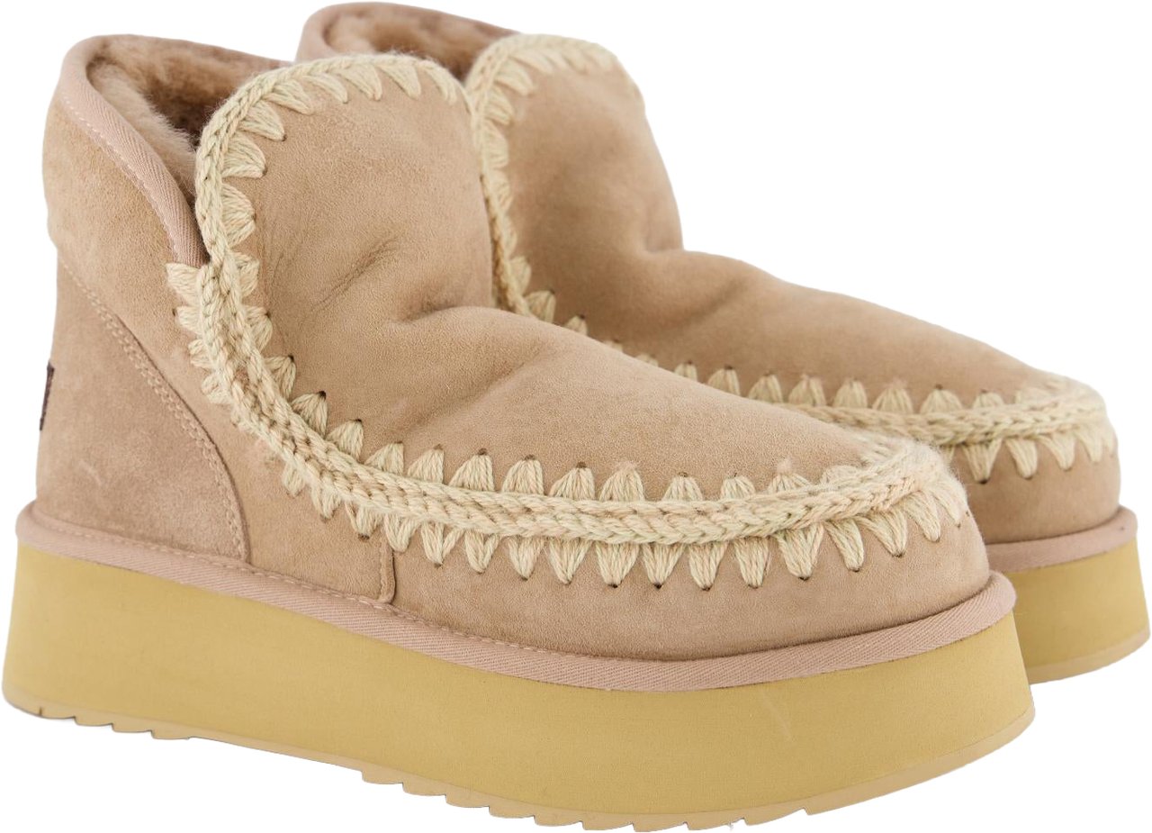 Mou Dames Mini Eskimo Platform Camel enkellaarsjes Bruin