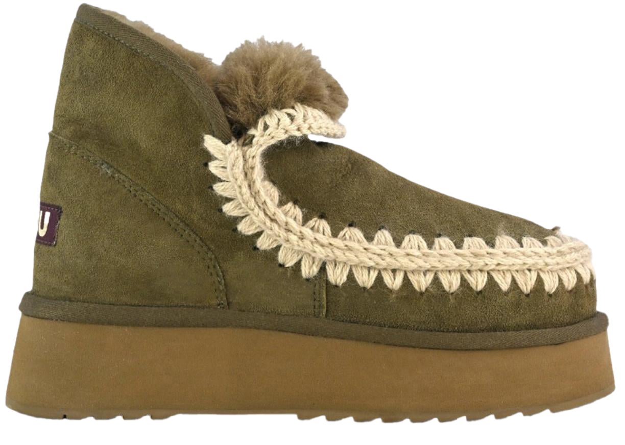 MOU Dames Mini Eskimo Platform Boot Groen