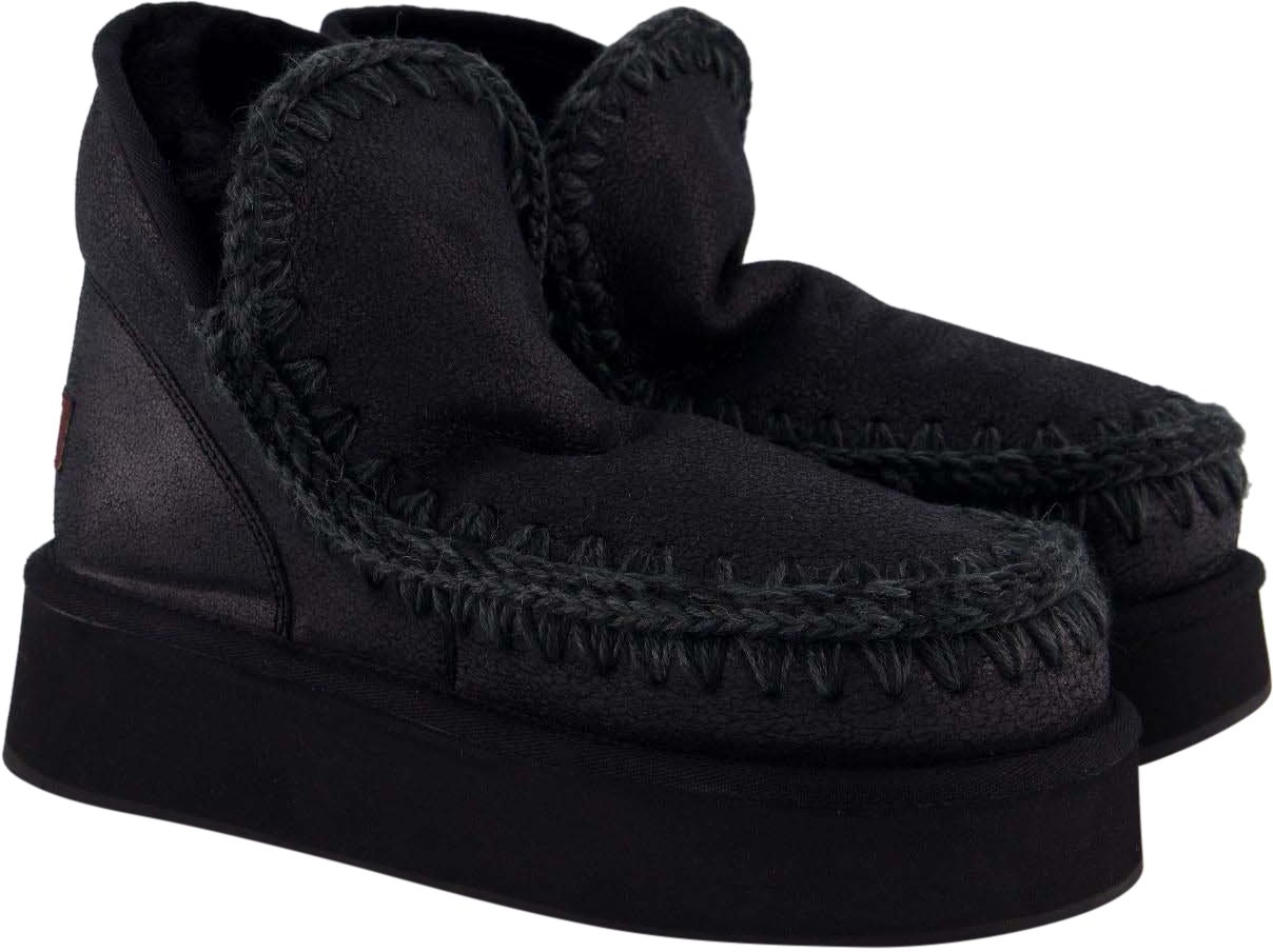 MOU Dames Mini Eskimo Platform Zwart Zwart