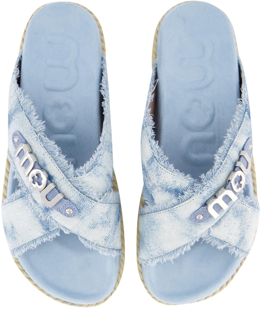 MOU Dames Criss-Cross Rope Sandal Denim Blauw
