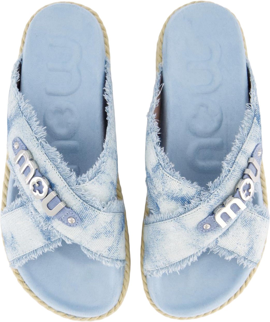 MOU Dames Criss-Cross Rope Sandal Denim Blauw