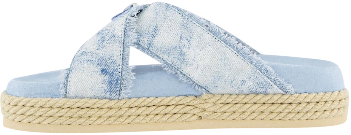 MOU Dames Criss-Cross Rope Sandal Denim Blauw